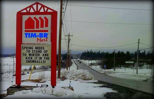 DanRobichaud's tweet photo. Readerboard of the week! Kick winter in the snowballs! #novascotia #wtf #funnysigns #readerboard #retweet #RT http://t.co/A9bBPYDS7j