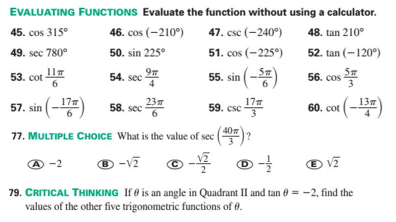 titanalgebra2's tweet image. 3/10 Assignment: p. 789 #45-59 Odds, 77 & 79 #TrigFunctions #Angles