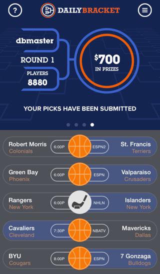 BracketDaily's tweet image. Can you get more picks right than me on Daily Bracket? dlybr.ac/ejo - Please use my code: O7I #pickwisely