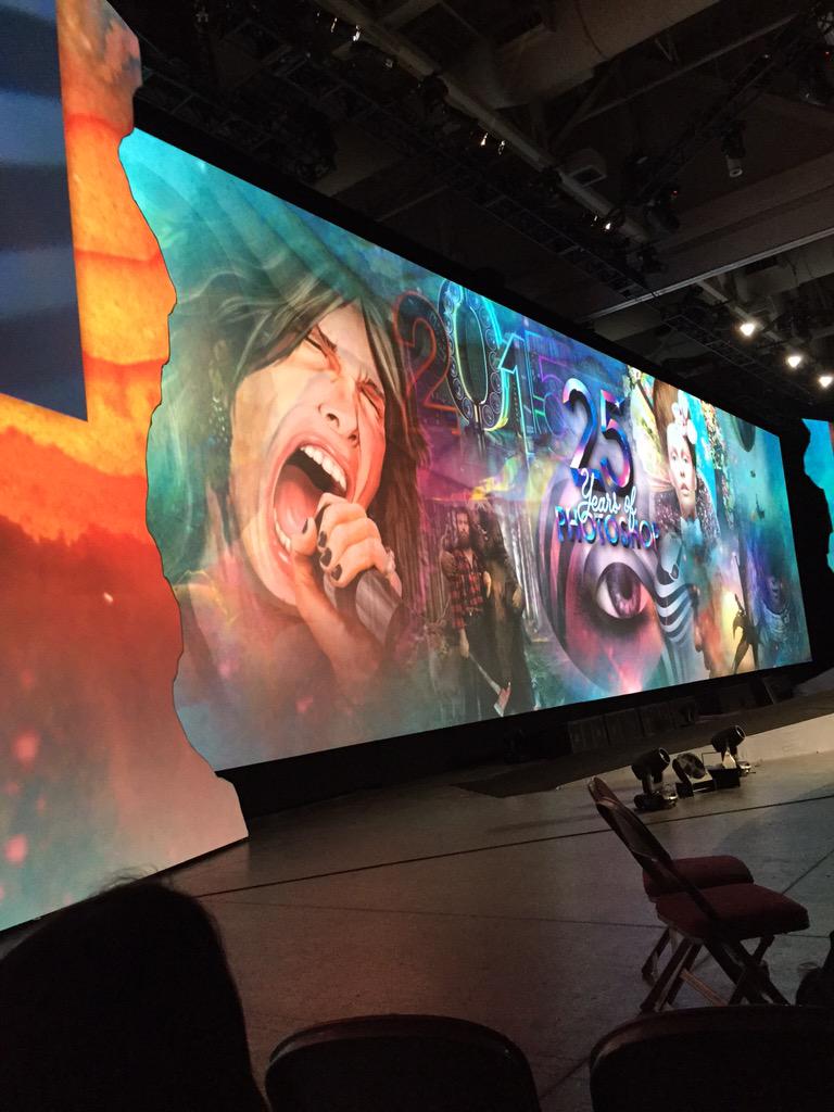 MartyIdziak's tweet photo. #AdobeSummit #Aerosmith #25YearsOfPhotoshop #bestbandintheworld http://t.co/GBbWQZbUtL