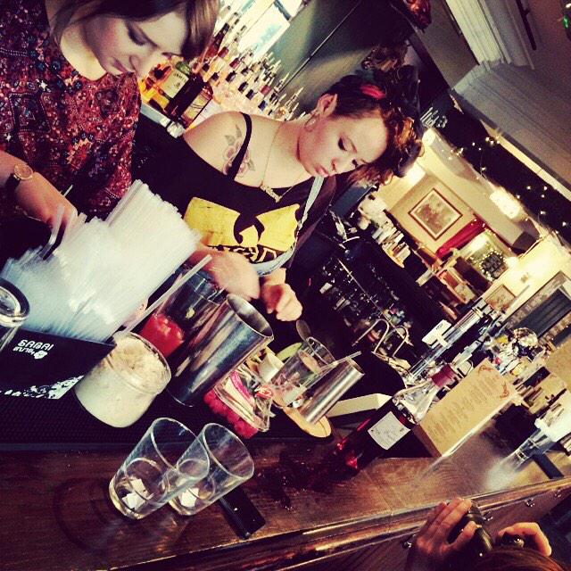 WickatBothEnds's tweet photo. We've had the lovely @ExposedMagSheff in today to challenge us to a Cocktail competition! Who will win? #ExposedVS http://t.co/efXxVgymfW