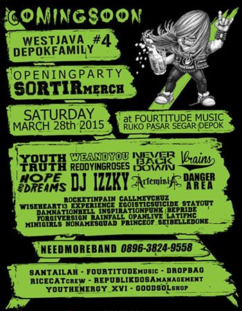 Next Gig in #FourtitudeMusicPasarSegarDepok <a href="/DEPOKYOUNGERS/">Depok Youngers</a> with <a href="/neverbackdownhc/">Never Back Down</a> <a href="/RedDyingRoses/">Red Dying Roses</a> <a href="/HAD_punkrock/">HOPE AND DREAMS</a> Seeyou!