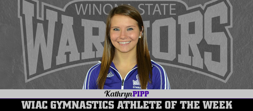 WinonaStateATH's tweet photo. .@WSUGymnastics' Kathryn Pipp Earns WIAC Gymnastics Athlete Of The Week Honor: http://t.co/PgZHNR3bLe http://t.co/cHlaN2RIri
