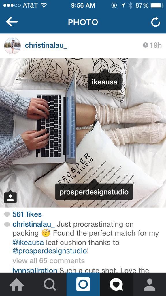 ProsperDesignSt's tweet photo. Thanks @LooksByLau for the love of our Koi pillow! We are thrilled you like it! http://t.co/7VY71C4zKF