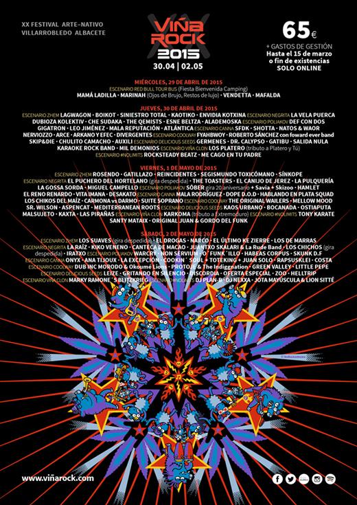 Cartel del Viña Rock por días