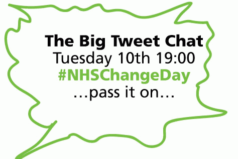 The countdown is on for our big tweet chat; just 45 minutes to go. #NHSChangeDay