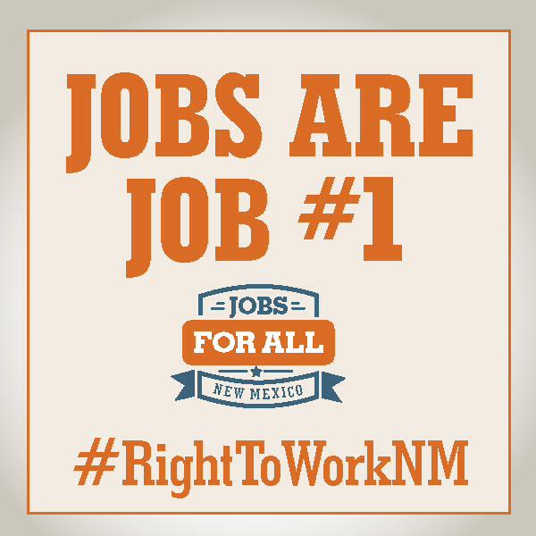 Jobs4AllNM's tweet photo. #RightToWorkNM-- it's all about JOBS!!! Retweet if you agree! #nmleg #NMPOL http://t.co/IXe1BDpmBT