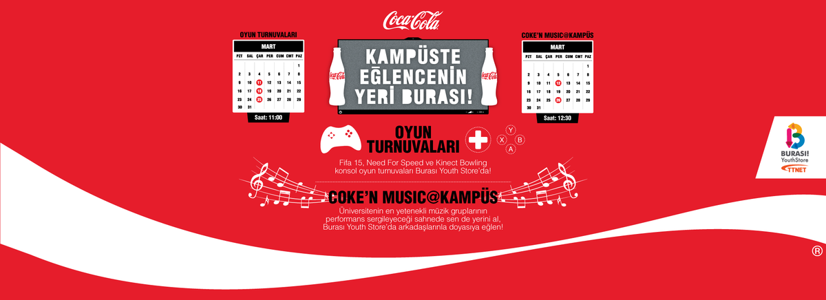 Coca-Cola ile Oyun Turnuvaları ve Coke'n Müzik@Kampüs Başlıyor!  
Akdeniz Üniversitesi hazır mısın!!!