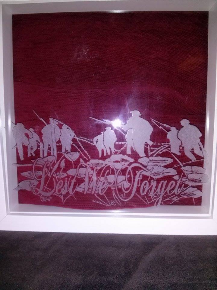 Keithsglass's tweet photo. Box frame Flanders fields in progress #WW1 #POPPY #Engraving #glassframes http://t.co/QPzG66ohLt