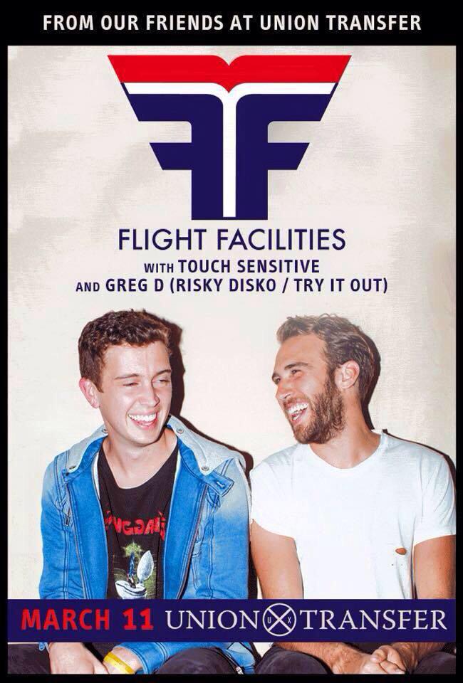 RiskyDisko's tweet photo. Out @gregdphilly will be supporting @flightfac tomorrow night at @UnionTransfer ~ https://t.co/kFCcW8La0p http://t.co/ThHupqpUSv
