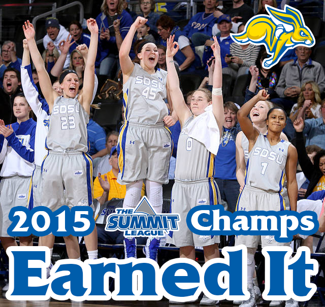 EARNED IT! <a href="/GoJacksWBB/">Jackrabbit WBB</a> is your 2015 @thesummitleague CHAMPIONS and are going dancing! #EarnIt