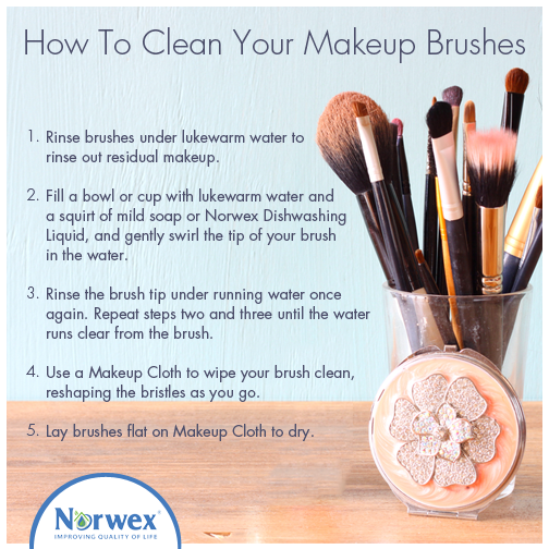 Easy clean outlet makeup brushes