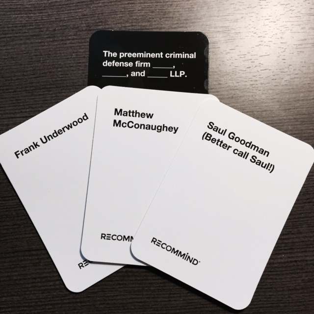 Want to win a copy of Cards Against Lawyering? Tell us your law firm dream team &amp; enter to win bit.ly/1Ae1zda