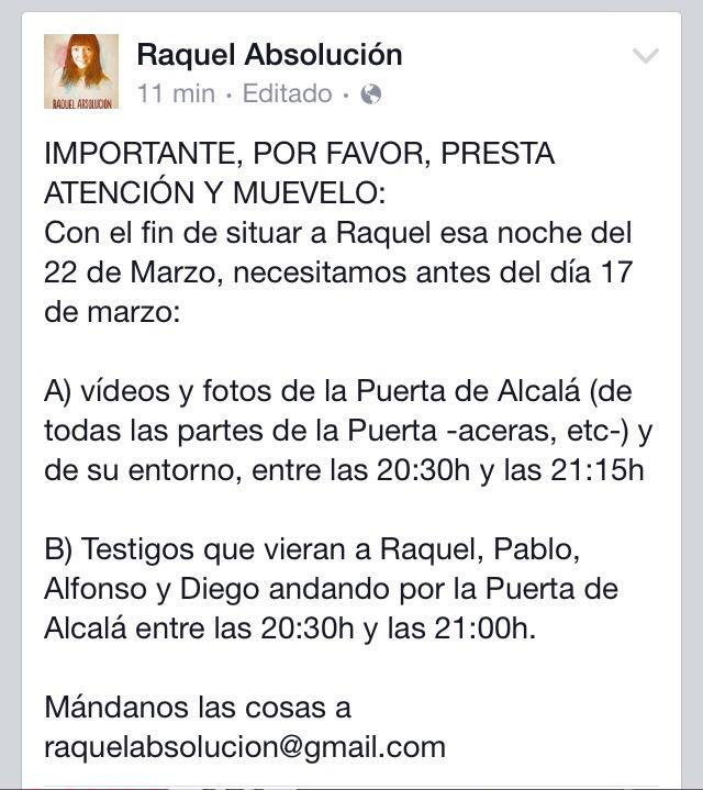 RaqlAbsolucion's tweet image. UN FAVOR IMPORTANTE:Necesito testigos y grabaciones del día #22M del año pasado.Las necesito con urgencia.
Puedes RT?