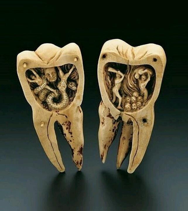 'The Tooth Worm as Hell’s Demon” is a carving made by an unknown artist in 18th Century, France.