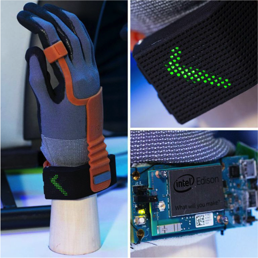intel's tweet photo. With Intel Edison, your ideas always fit like a glove. #wearables http://t.co/93BGsOEuDM
