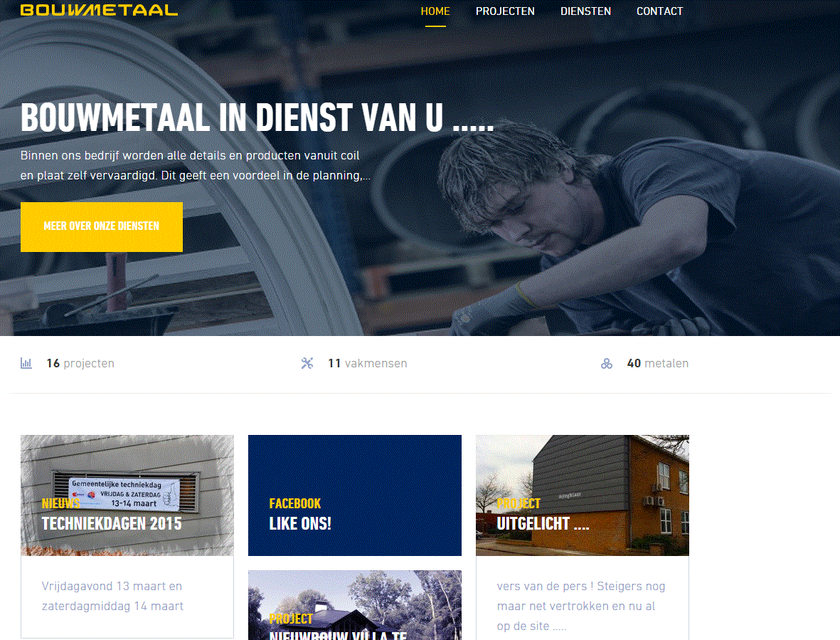 Morgen gaat de nieuwe site online #newstyle, hier alvast een snapshot <a href="/bouwmetaal/">bouwmetaal</a>