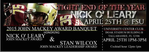 The #JohnMackeyAward Banquet is coming up. Excited to be receiving the award and representing @FSU_Football