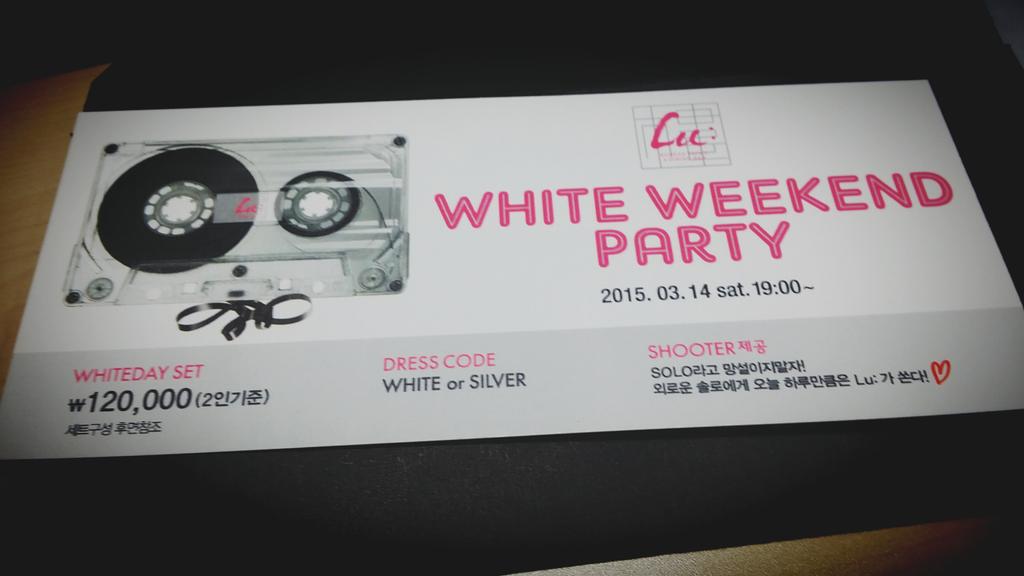 CraziestPatsy's tweet image. WHITE WEEKEND PARTY
COEX LU
KOREAN DINNING BAR