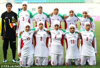 TNLdotcom's tweet image. Remember when FIFA caught 4 men playing for the Iran women's national team. Just look at number 10 for fuck sake...
