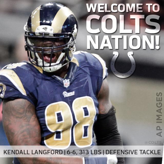 Colts's tweet photo. Welcome to #ColtsNation Kendall Langford! #ColtsFreeAgency http://t.co/FFNuNdAdcd