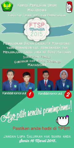 Mari Sukseskan Pemilihan Gubernur dan Wakil Gubernur <a href="/BEMMFTSP/">BEMMFTSP</a> Univ.Bung Hatta periode 2015/2016 #SeputarUBH
