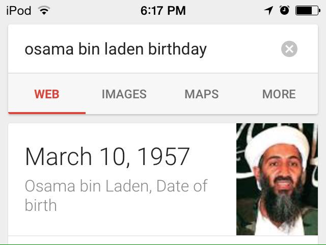 You forgot Osama Bin Laden.  Happy birthday! Celebrities Carrie Underwood...have the same bday... 
