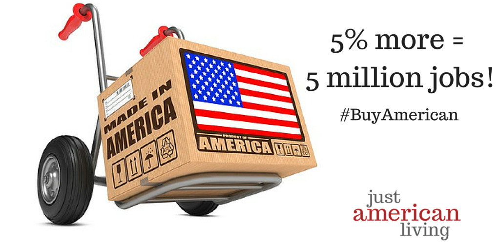 JustAmericanLiv's tweet photo. #DidYouKnow that if we all would purchase 5% more #MadeinUSA products we could create 5 million #jobs?  #BuyAmerican http://t.co/Cjz8dFHsH9