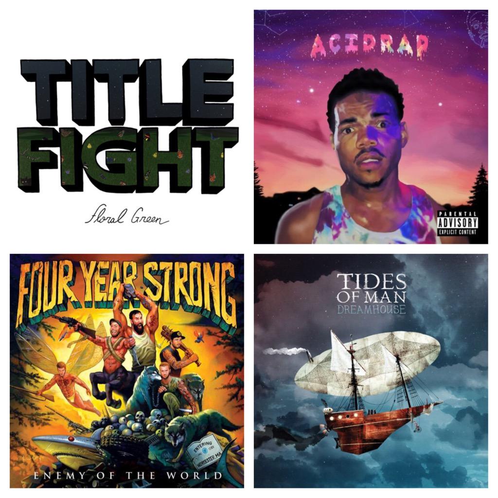 TheHappyAlright's tweet photo. Other albums on the THA Van Playlist. #THA2015 #TitleFight #ChanceTheRapper #FourYearStrong #TidesOfMan http://t.co/I3fmtgnwge