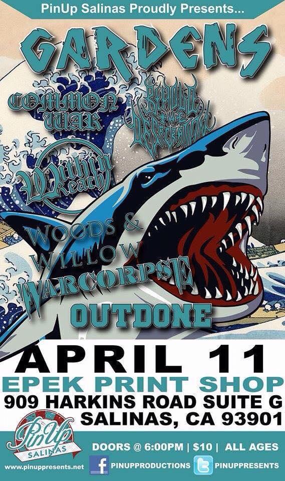 gardens831's tweet photo. A new and improved flyer for the April 11th show. Roll out!! http://t.co/vXyPYfgPeW