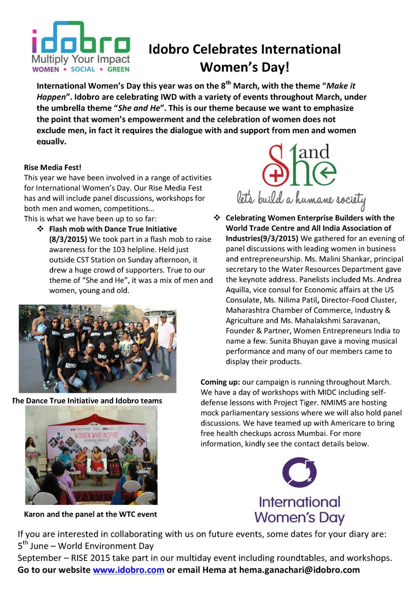 IdobroImpact's tweet image. Newsletter for our International Women&apos;s Day activities so far. Read and share!  #riseinfinity #IWD2015