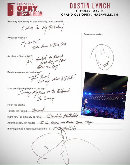 Ever wonder what's on <a href="/dustinlynch/">Dustin Lynch</a>'s mind backstage at the <a href="/opry/">Grand Ole Opry</a>? #IsThisRealLife