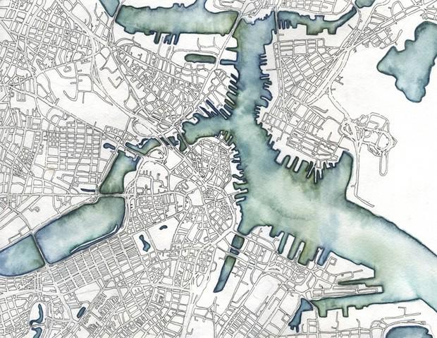 Growing imaginary cities with pen, ink, and watercolor trib.al/uQ2ggLp