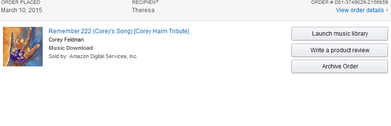 aquaanimus's tweet image. I bought the song!! I don't know why I could not find it on Amazon last night! &amp;lt;3 &amp;lt;3 @Corey_Feldman  #REMEMBER222