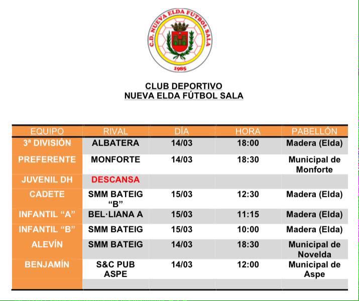 nuevaeldafutsal's tweet photo. Ya tenemos todos los horarios de este fin de semana. Suerte a todos. 1,2,3 PRESI!! http://t.co/FOxA4yr45I
