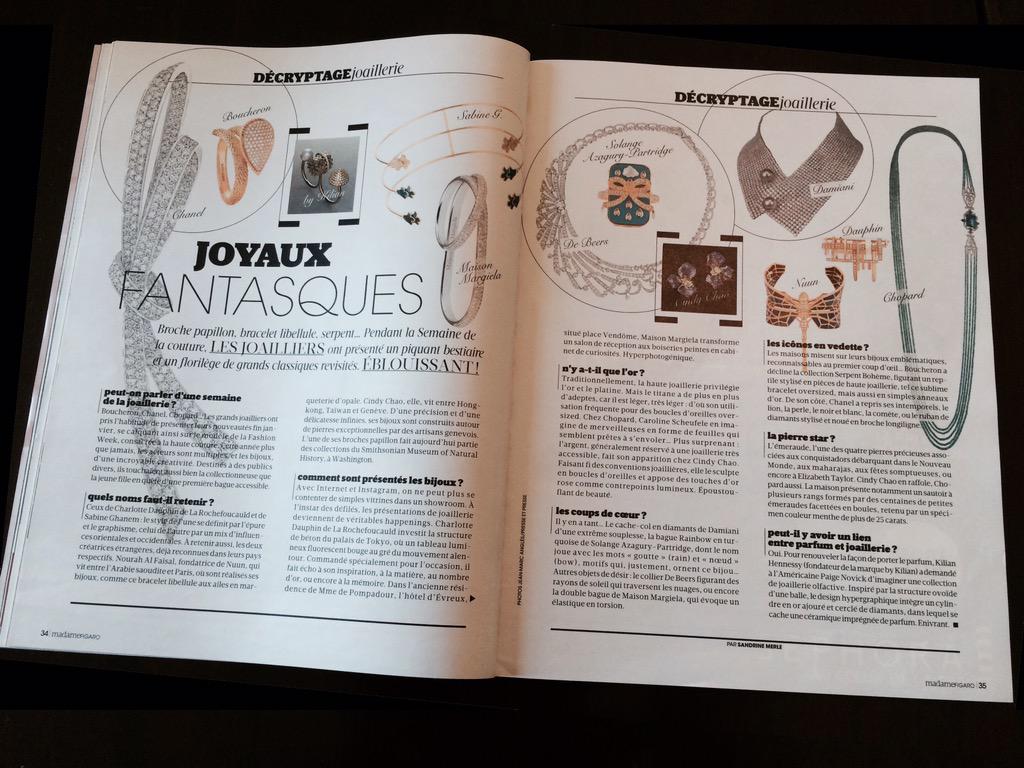 JOYAUX FANTASQUES!A belated thank you to <a href="/Madamefigaro/">Madame Figaro</a> for showing the Nuun Dragonfly recently.