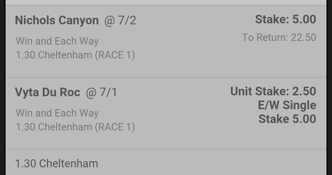 HorseTipsUk1's tweet image. CHELTENHAM TIPS 1.30pm

#HTUK1

#CheltFest