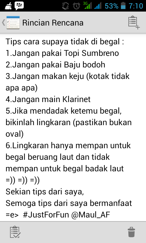 tripleK31's tweet photo. Nih ada tips supaya ga dibegal :3 -An | @Maul_AF http://t.co/9mc8qqomPk