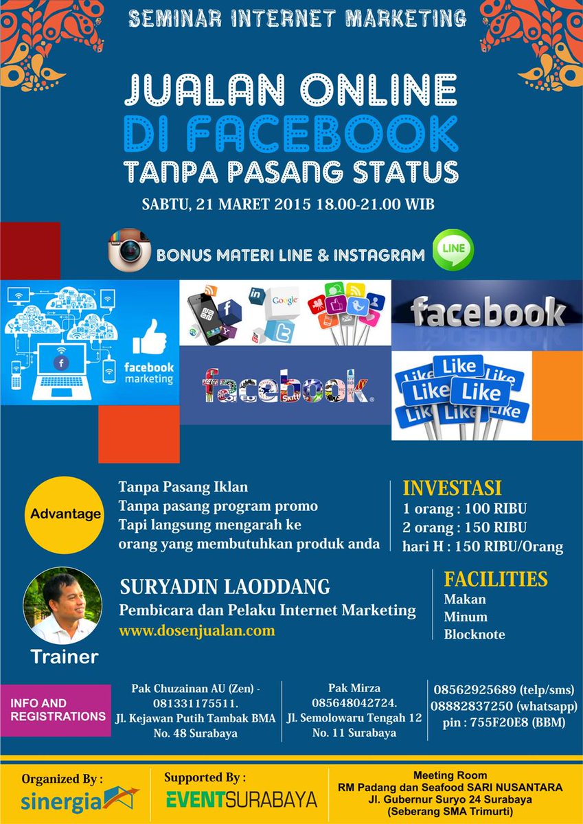 [HARI INI] 18-21wib. Ikuti Seminar Internet Marketing dari <a href="/dosenjualan/">Konsultan Tim Digital Marketing</a> di #surabaya. Info/daftar: 08562925689