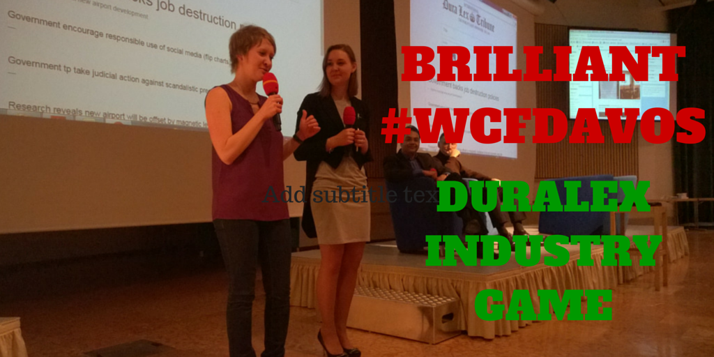 Excellent industry game simulating state, media, industry, NGOs etc run by Lena Brandt and <a href="/que_carne/">Kate Voskoboynikova</a> #WCFDavos