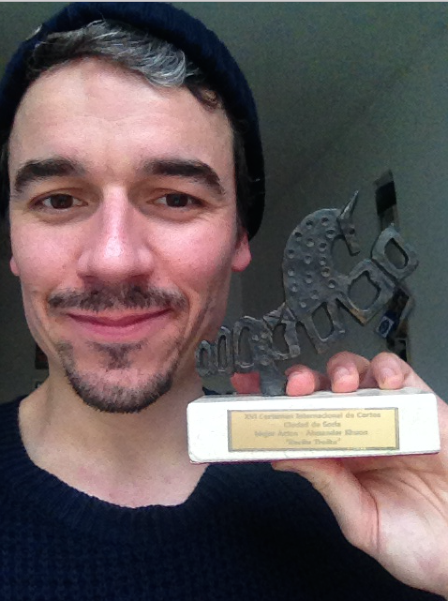 agontcharov's tweet photo. Especially proud of this new award! BEST ACTOR for Alexander Khuon in BERLIN TROIKA. Muchas Gracias @cortossoria! http://t.co/cUBYD0t9qN