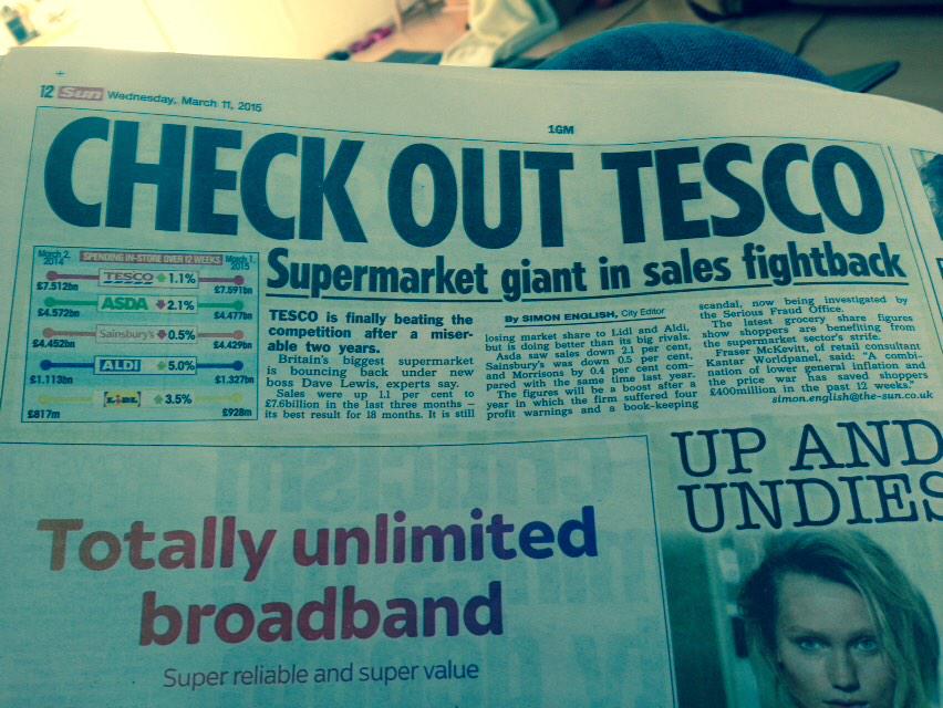 Don't look now but here comes Tesco, the big blue machine returns!!!