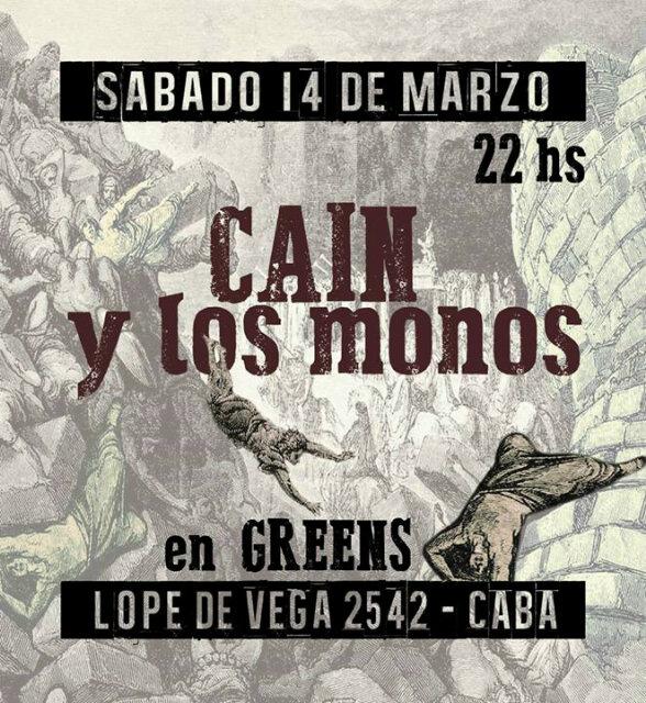 ViaRusticaRock's tweet image. Este sábado #CainylosMonos en #Greens