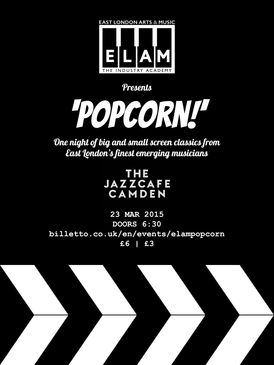ELAMhq's tweet photo. ELAM Presents 'Popcorn!' | 23rd March 2015 | The Jazz Cafe Camden | Tickets available from https://t.co/bctIq4p2hK http://t.co/SToKM8Zas1