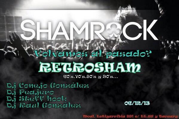 shamrock_py's tweet image. Los esperamos a todos hoy desde las 21.00 hs para viajar al pasado!! Coronita 3x20 mil toda la noche!!