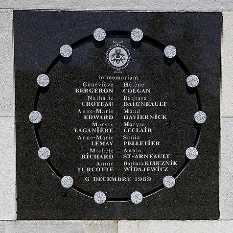 The names of the 14 women engineering students gunned down at Ecole Polytechnique 24 years ago today. Remember them.