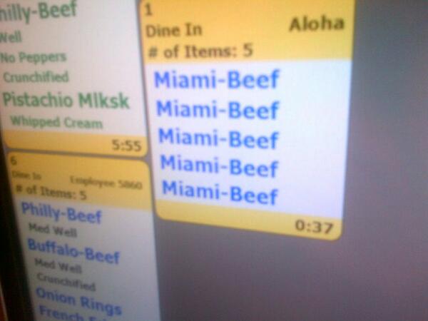 LKretch's tweet photo. I guess we're in Miami.  Day   #realorder.  @bobbysburgerpal http://t.co/RHasYNNL1B