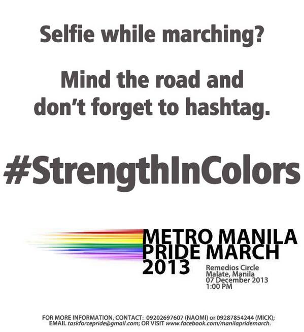 mmprideorg's tweet image. A friendly reminder when taking selfies while marching. #StrengthInColors