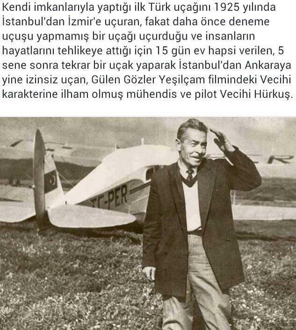HergunYeniBilg's tweet photo. 1925'te kendi imkanlarıyla yaptığı ilk Türk uçağını uçuran Vecihi Hürkuş'un bu başarısı cezasız kalmadı elbette... http://t.co/TulFKBb4ba