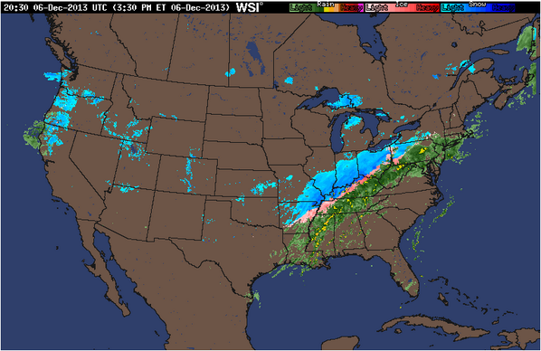 intellicast's tweet photo. #Snow, #ice &amp; #rain continues to move east across the country.
Has your area seen any precip? #winter #cleon http://t.co/6vvKB3RsFF